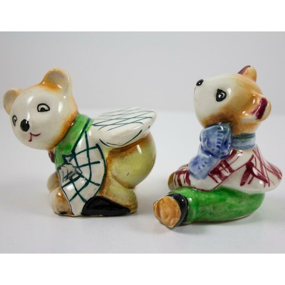 Vintage Hand Painted Ceramic Japan Leapers Bears Salt & Pepper Set - Picture 5 of 7